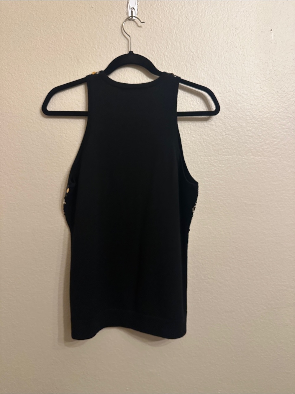 Trina Turk Sequin Merino Wool Tank Top Black Multi M - Picture 5 of 5